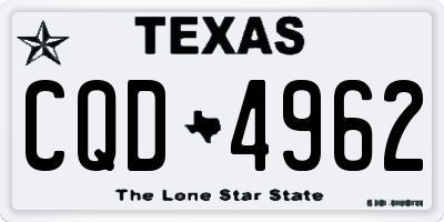 TX license plate CQD4962