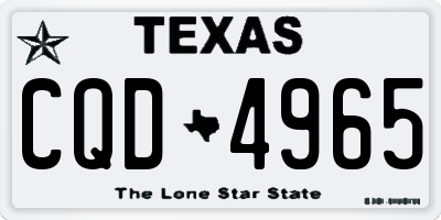 TX license plate CQD4965