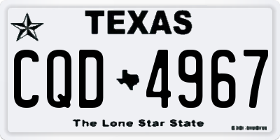 TX license plate CQD4967