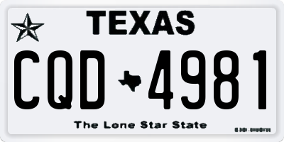 TX license plate CQD4981