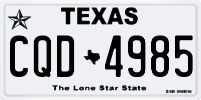 TX license plate CQD4985