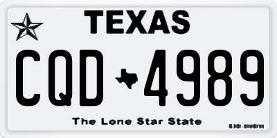 TX license plate CQD4989