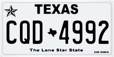 TX license plate CQD4992