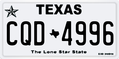 TX license plate CQD4996