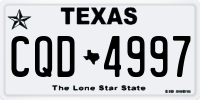 TX license plate CQD4997
