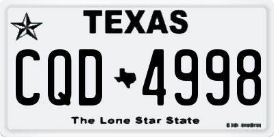 TX license plate CQD4998