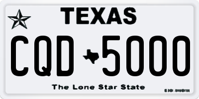 TX license plate CQD5000
