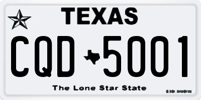 TX license plate CQD5001