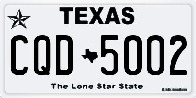 TX license plate CQD5002