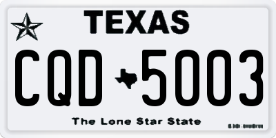 TX license plate CQD5003