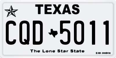 TX license plate CQD5011