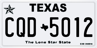 TX license plate CQD5012