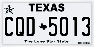 TX license plate CQD5013