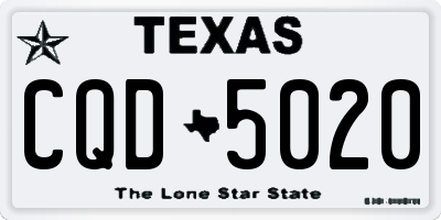 TX license plate CQD5020