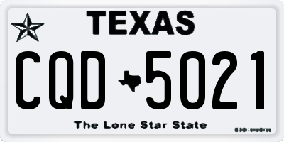 TX license plate CQD5021