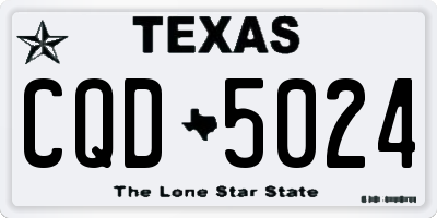 TX license plate CQD5024