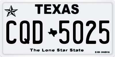 TX license plate CQD5025