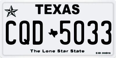 TX license plate CQD5033