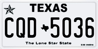 TX license plate CQD5036
