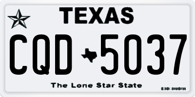 TX license plate CQD5037