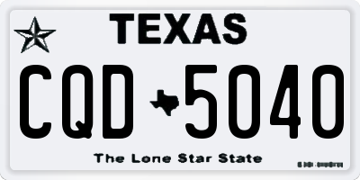 TX license plate CQD5040