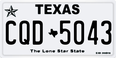 TX license plate CQD5043