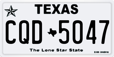 TX license plate CQD5047