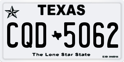 TX license plate CQD5062