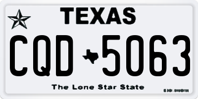 TX license plate CQD5063