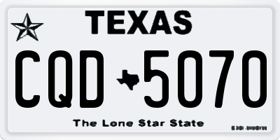 TX license plate CQD5070