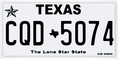 TX license plate CQD5074