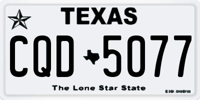TX license plate CQD5077