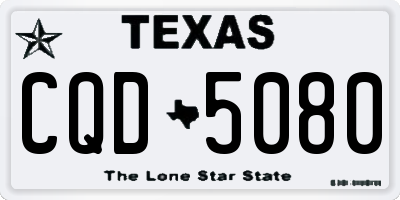 TX license plate CQD5080