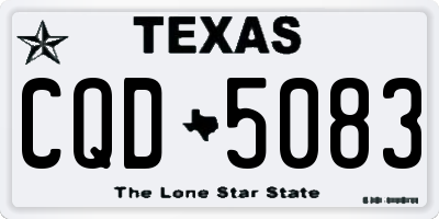 TX license plate CQD5083