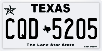 TX license plate CQD5205