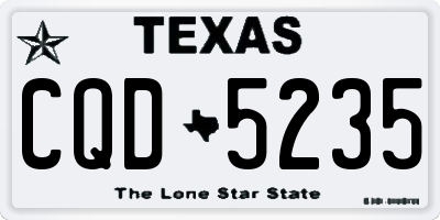 TX license plate CQD5235