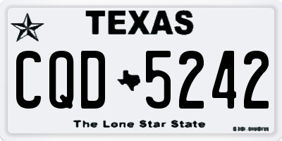 TX license plate CQD5242