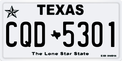 TX license plate CQD5301