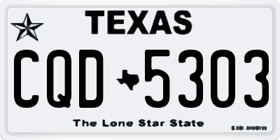 TX license plate CQD5303