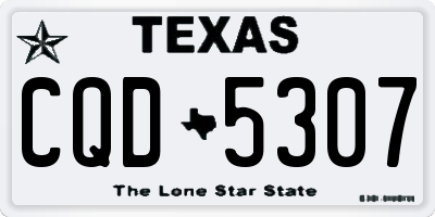 TX license plate CQD5307