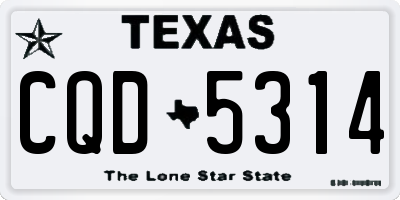 TX license plate CQD5314