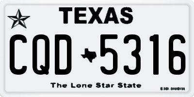 TX license plate CQD5316