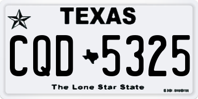 TX license plate CQD5325