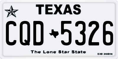 TX license plate CQD5326