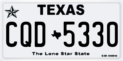TX license plate CQD5330
