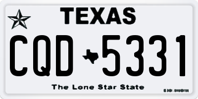 TX license plate CQD5331