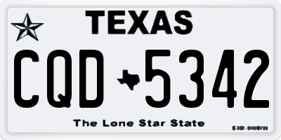 TX license plate CQD5342