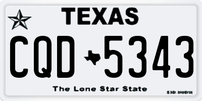 TX license plate CQD5343