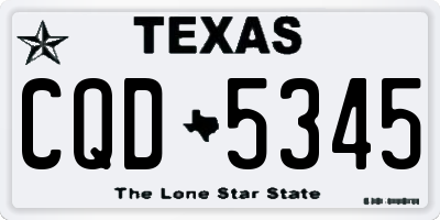 TX license plate CQD5345