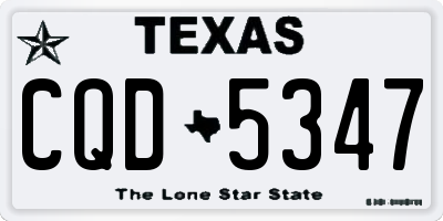 TX license plate CQD5347